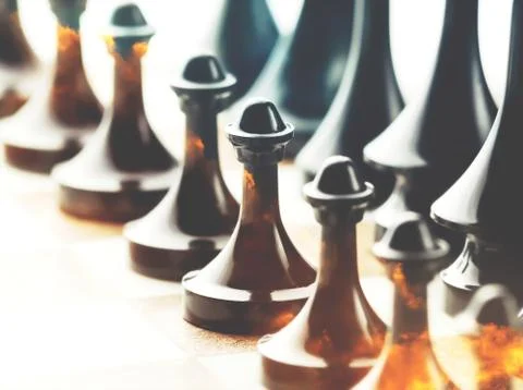 Cloudy chess. Double exposure wallpaper Stock Photos