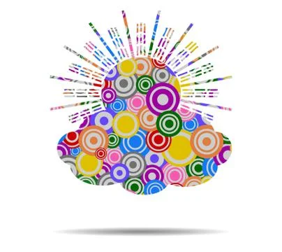 Cloudy circles icon vector Stock Illustration