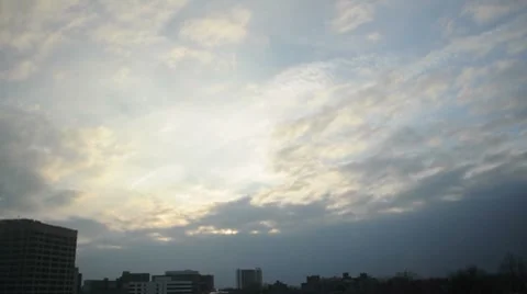 Cloudy City Sky Stock Footage 7756431