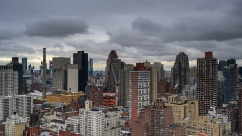 Cloudy Cityscape Timelapse Zoom Out Stock Footage 260728615