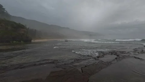 Cloudy coastline Stock Footage 220169382