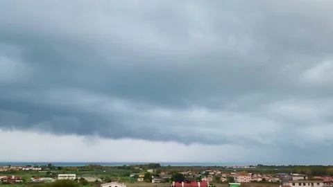Cloudy Cyclone Over the City. Time Lapse.  Stock Footage 228950765