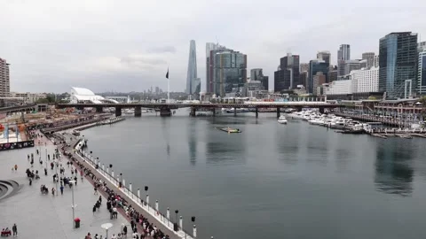 Cloudy Darling Harbour Stock Footage 265760523