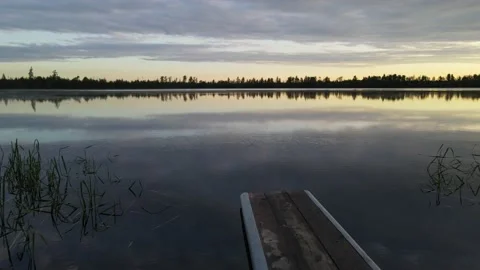 Cloudy dawn over the lake Stock Footage 200006596