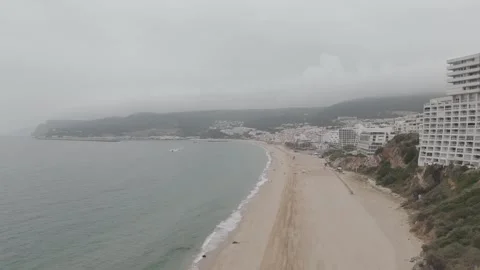 Cloudy day above Sesimbra Beach Stock Footage 288706402