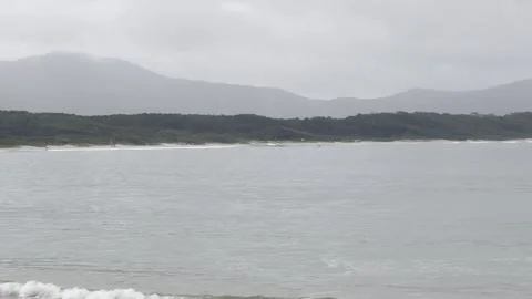 Cloudy day on the beach. Barra da Lagoa,  Brasil Stock Footage 275592465