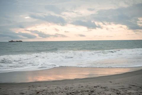 Cloudy day at the beach Stock Photos