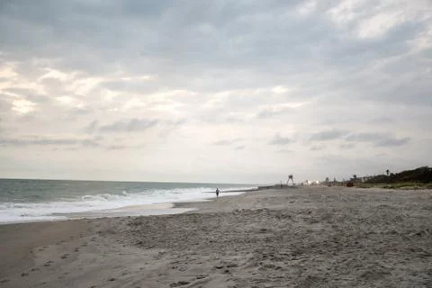 Cloudy day at the beach Stock Photos