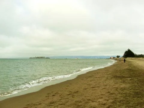 Cloudy day at the beach Stock Photos
