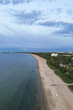 Cloudy day beach seaside Foto stock