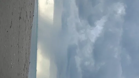 Cloudy day on the beach, vertical Stock Footage 291106753
