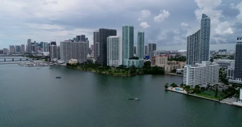 Cloudy day on Biscayne Bay Stock Footage 156971023
