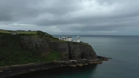Cloudy Day At Blacklighthouse, Carrickfergus, UK Stock Footage 253480692