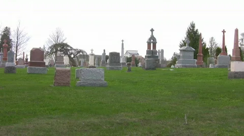 Cloudy day at the cemetery Stock Footage 398930