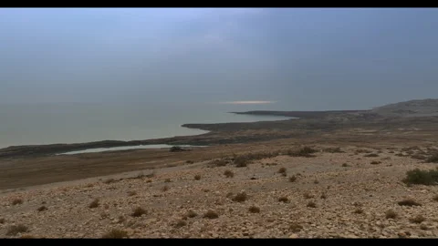 Cloudy Day on Dea Sea Stock Footage 270178737