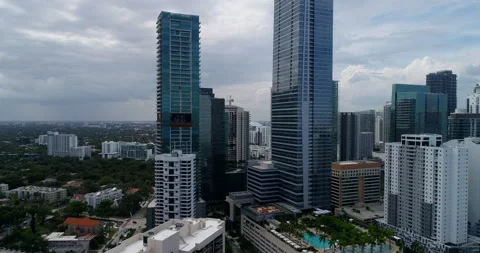 Cloudy day in downtown Miami Stock Footage 197049558