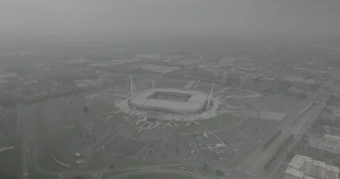 Cloudy Day Drone Shot Over Juventus Stadium Vídeo Stock 344153455