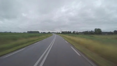 Cloudy day-Dutch-road-clip Stock Footage 83477149