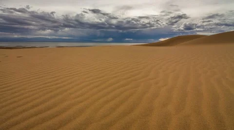 Cloudy day in the Gobi Desert Stock Footage 66255491