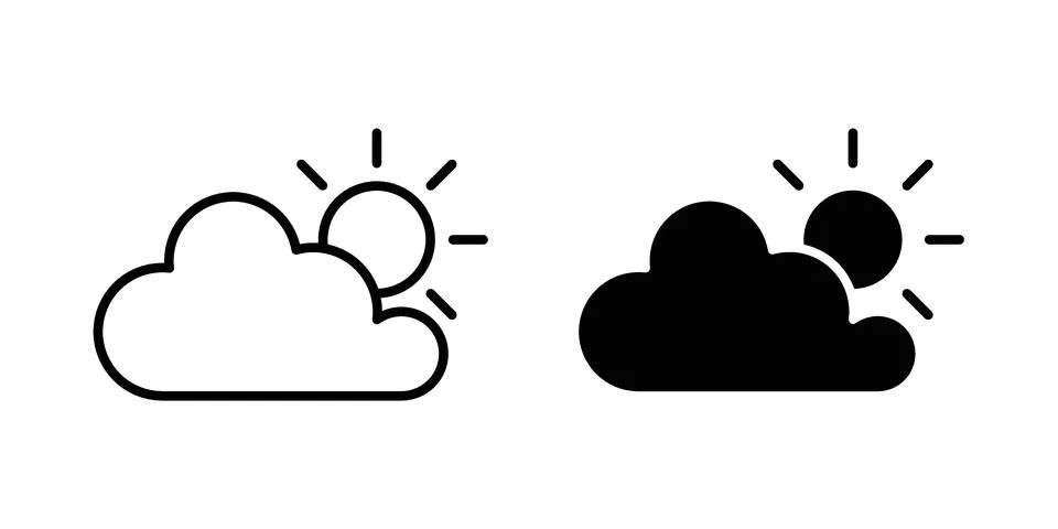 Cloudy Day icon graphic element. web icon set 스톡 일러스트