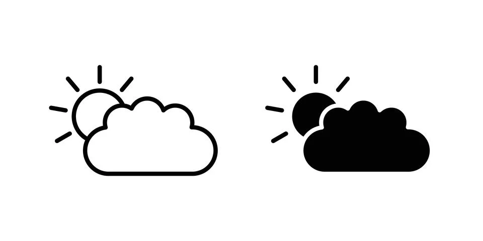 Cloudy Day icon illustration. Pixel perfect vector graphics Stock Illustration