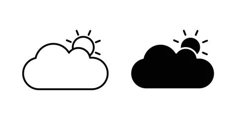 Cloudy Day icon symbol. Flat Vector illustration Stock Illustration
