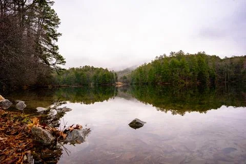 Cloudy day on the lake Stock Photos