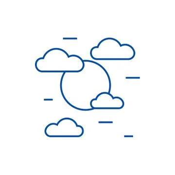 Cloudy day line icon concept. Cloudy day flat vector symbol, sign, outline Illustrazione stock