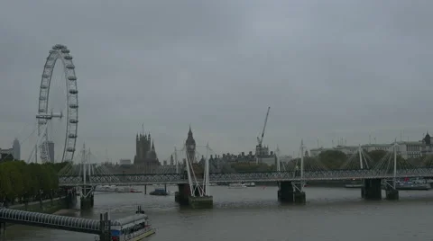 Cloudy Day in London Stock Footage 56505492