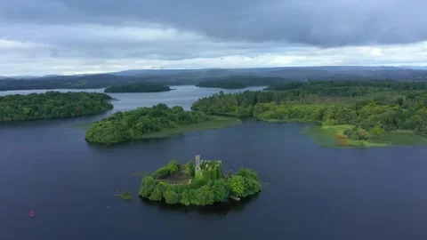 Cloudy Day at Lough Key, Roscommon, Ireland Stock Footage 252134661