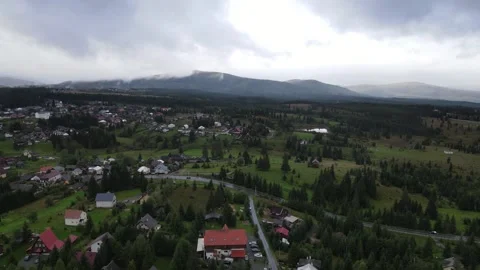 Cloudy day in the mountain by drone 库存影片 260394197