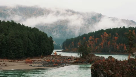 Cloudy day in the mountains in Altai. Stock Footage 141128912