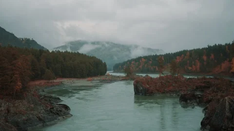 Cloudy day in the mountains in Altai. Stock Footage 141129986