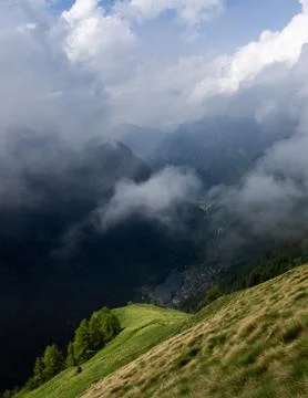 Cloudy day at the mountains Stock Photos