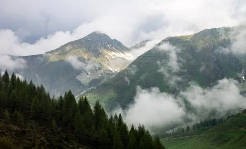 Cloudy day at the mountains Stock Photos