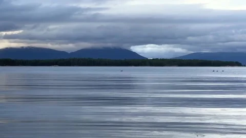 A cloudy day in the Murmansk region. Beautiful autumn view of the Kandalaksha Stock Footage 274336060