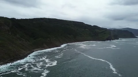 A cloudy day in the north of Spain in the area of the Matxitxako lighthouse Stock Footage 282247860