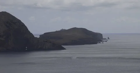 Cloudy day at the ocean, Madeira, 4K Stock Footage 246327944
