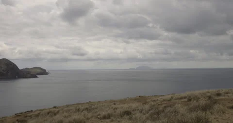 Cloudy day at the ocean, Madeira, 4K Stock Footage 246328874