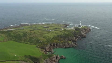 Cloudy day over Fanad Lighthouse, Donegal, Ireland Stock Footage 236498760