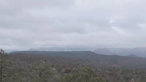 Cloudy Day Over Forested Hills Stock Footage 278190529