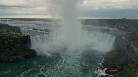 Cloudy Day Over Niagara Falls - Cinematic Aerial View Canada Video stock 280258548