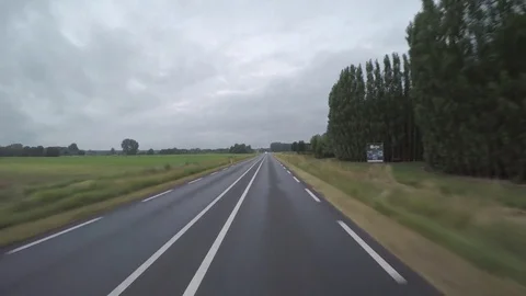 Cloudy day-road trip-clip Stock Footage 83477587