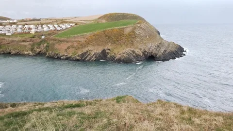 Cloudy day in Robert's Cove, County Cork, Ireland. Stock Footage 112763077