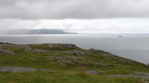 Cloudy day at scenic ice sea beach in North Norways Helgeland. Small Stock Footage 220320187