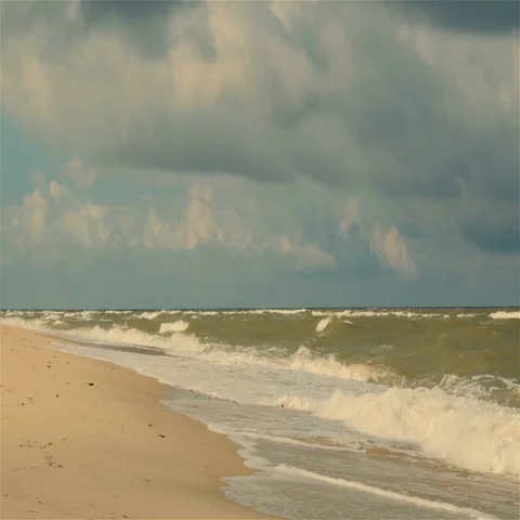 Cloudy day on the Sea shore Stock Footage 69286327