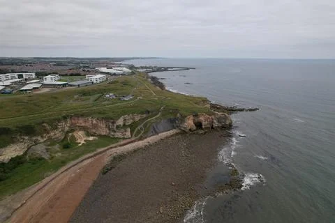 Cloudy day seaside view Stock Photos