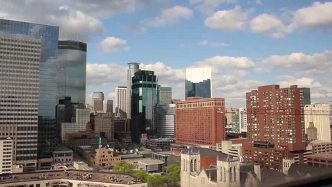 Cloudy Day Time Lapse Downtown Minneapolis Stock Footage 108417105