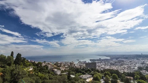 Cloudy day timelapse of Algiers city Stock Footage 90210617