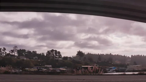 Cloudy Day Timelapse Fort Bragg California Noyo Bridge Harbor 8k Stock Footage 195898424